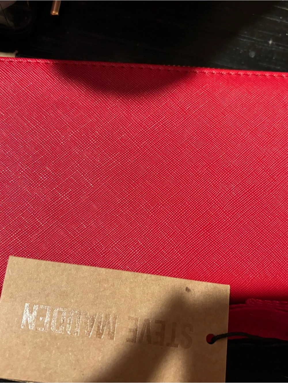 Steve Madden Red Zip Around Wallet with Wrist Strap